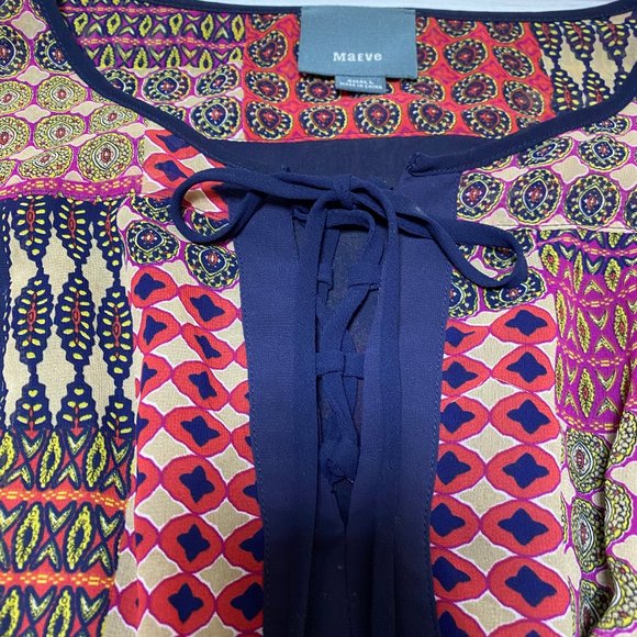 Anthropologie Maeve Blue Rosalie Peasant Dress - Picture 13 of 14